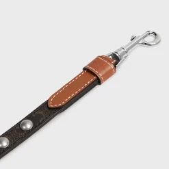 Outlet Adjustable Dog Leash in Triomphe Canvas and Calfskin with Studs Dog Accessories