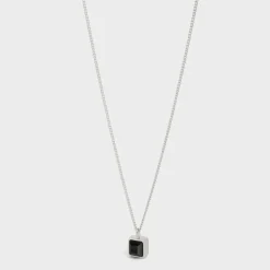 Discount Aiguise Necklace in Sterling Silver with Rhodium finish and Onyx Necklaces