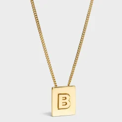 Fashion Alphabet B Necklace in Brass with finish Women Alphabet | Categories·Necklaces
