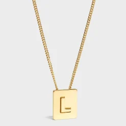 Hot Alphabet L Necklace in Brass with finish Women Alphabet | Categories·Necklaces