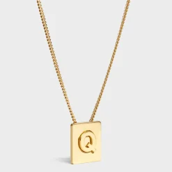 New Alphabet Q Necklace in Brass with finish Women Alphabet | Categories·Necklaces