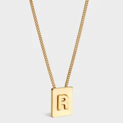 New Alphabet R Necklace in Brass with finish Women Alphabet | Categories·Necklaces