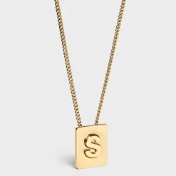 Online Alphabet S Necklace in Brass with finish Women Alphabet | Categories·Necklaces