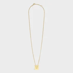 Hot Alphabet T Necklace in Brass with finish Women Alphabet | Categories·Necklaces