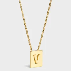 Discount Alphabet V Necklace in Brass with finish Women Alphabet | Categories·Necklaces
