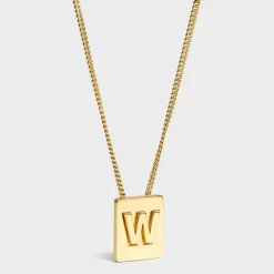 Clearance Alphabet W Necklace in Brass with finish Women Alphabet | Categories·Necklaces