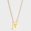 Online Alphabet Y Necklace in Brass with finish Women Alphabet | Categories·Necklaces