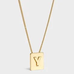 Online Alphabet Y Necklace in Brass with finish Women Alphabet | Categories·Necklaces