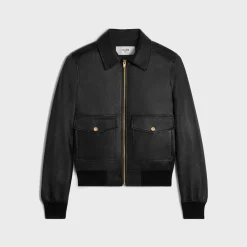 Discount aviator blouson jacket in soft lambskin Women Jackets | Leather And Shearling