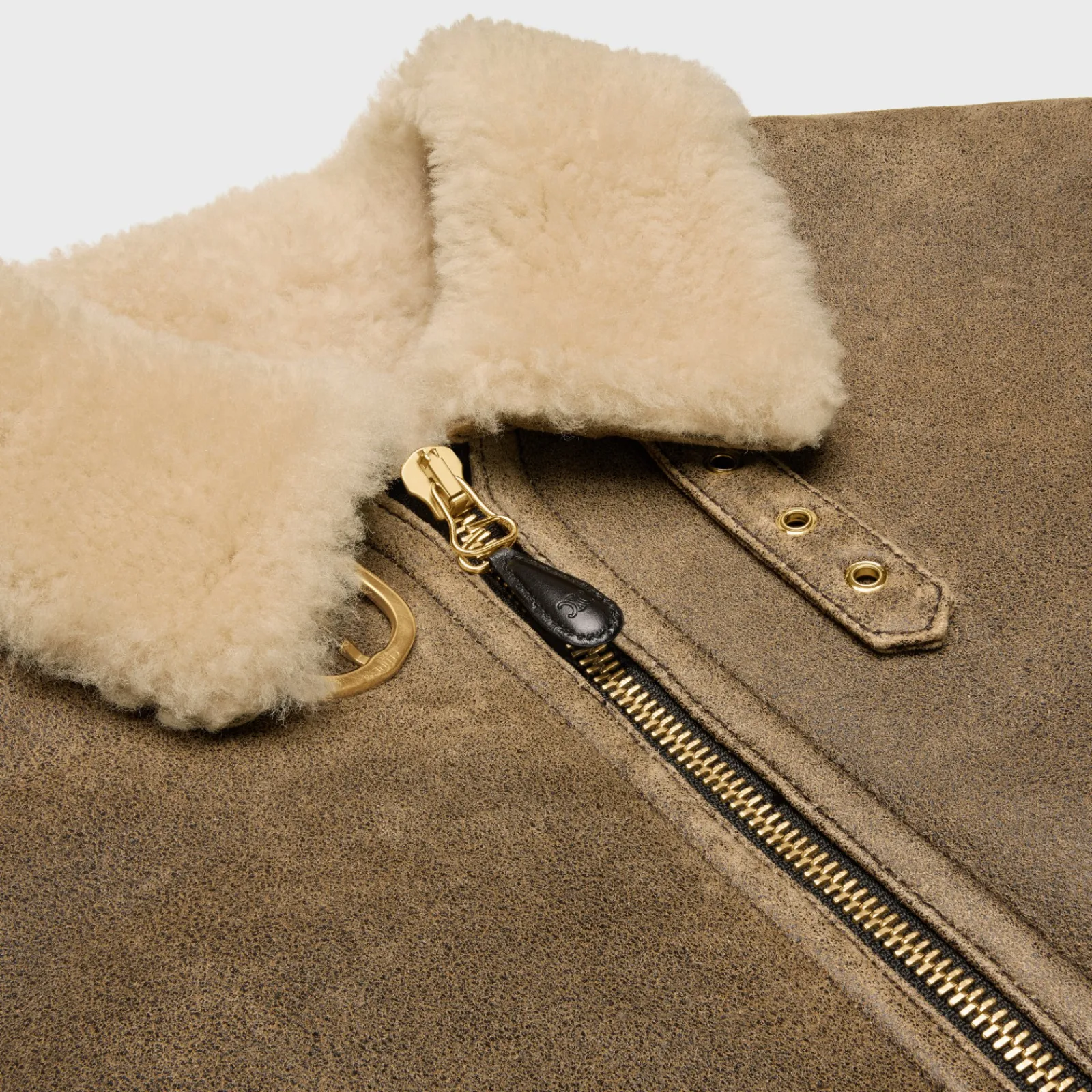 Clearance aviator blouson jacket in vintage shearling Women Leather And Shearling