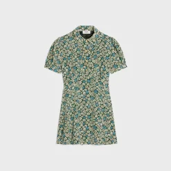 Clearance babydoll mini dress in crepe de chine Women Dresses And Skirts
