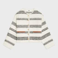 Online baja cardigan in striped tweed Women Jackets