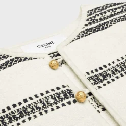 Online baja cardigan in striped tweed Women Jackets