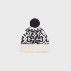 Clearance beanie in fair isle wool Women Beanies And Scarves