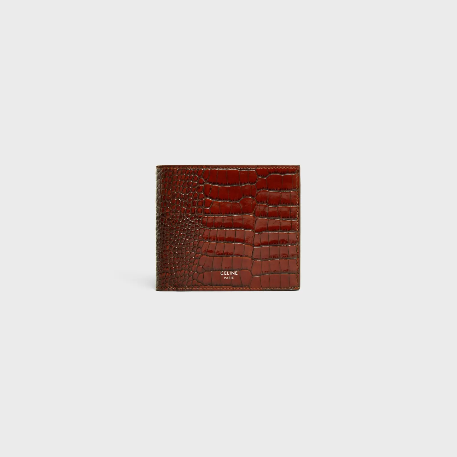 Fashion Bi-fold Wallet with Coin Compartment in CROCODILE EMBOSSED CALFSKIN Essentials | Categories·Allets