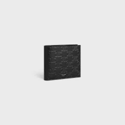 Outlet Bi-fold Wallet with Coin Compartment in Calfskin with triomphe embossed Essentials | Categories·Allets
