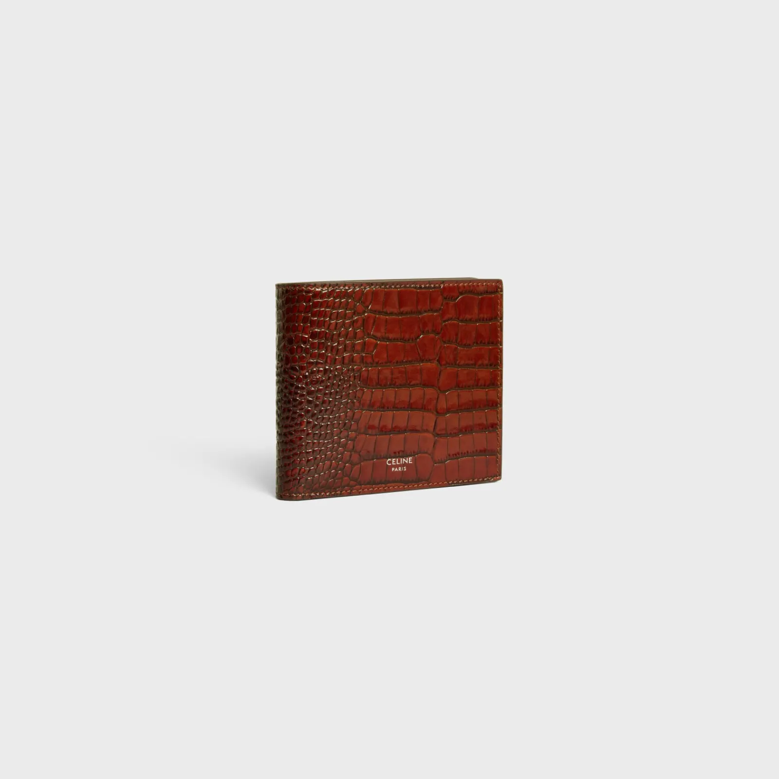 Fashion Bi-fold Wallet with Coin Compartment in CROCODILE EMBOSSED CALFSKIN Essentials | Categories·Allets