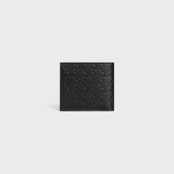 Outlet Bi-fold Wallet with Coin Compartment in Calfskin with triomphe embossed Essentials | Categories·Allets
