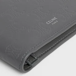 Fashion Bi-fold Wallet with Coin Compartment in Calfskin with triomphe embossed Categories·Allets