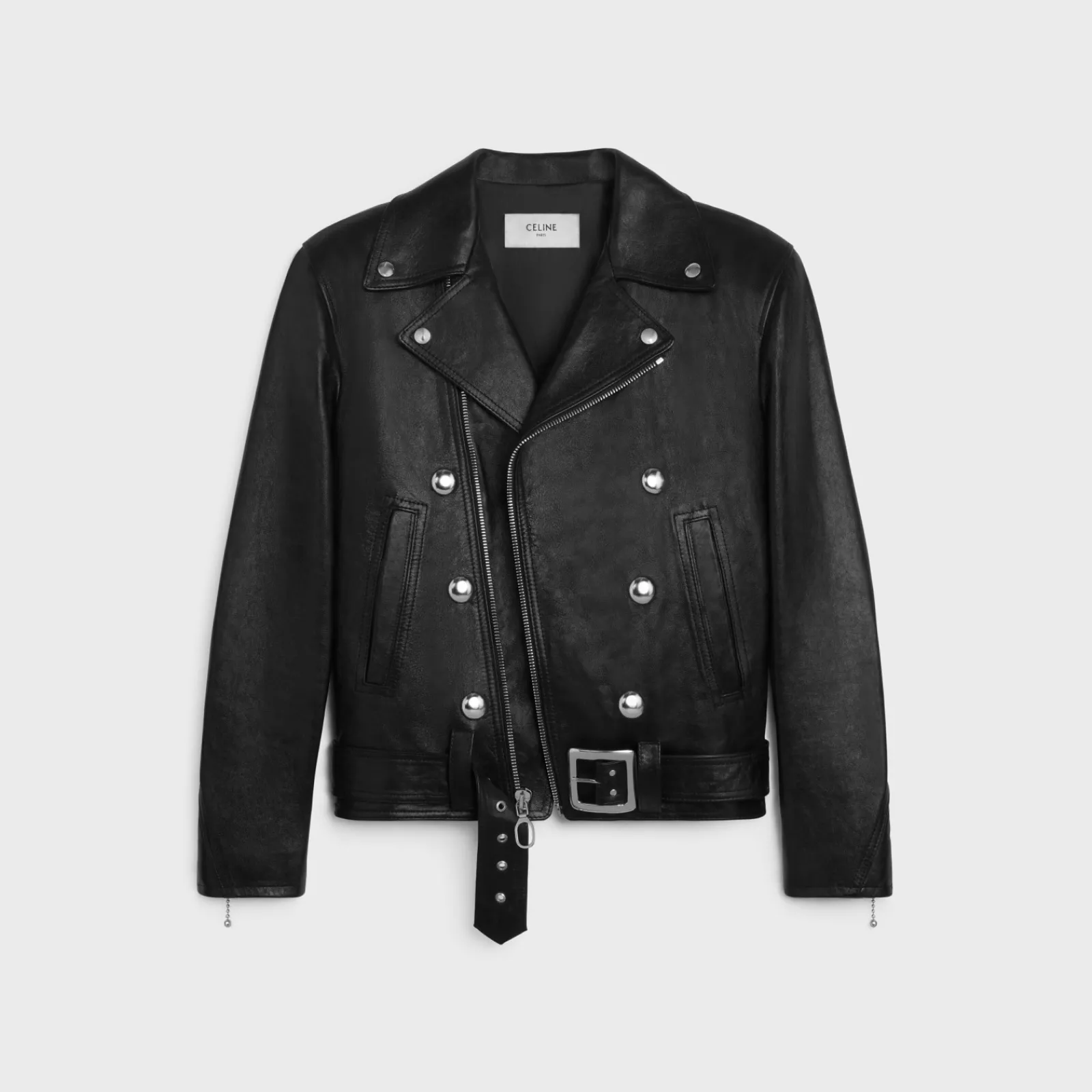 Online biker jacket with cabochons in calfskin Coats & Blousons | Leather