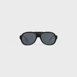 Online Frame 57 Sunglasses in Acetate with Leather Sunglasses