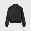 Fashion blouson jacket with cutouts in soft lambskin Leather