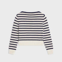 Hot boat neck marinière sweater in cashmere Women Knitwear