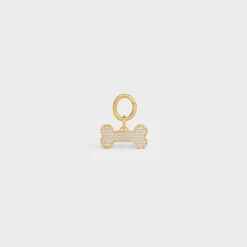 Fashion Bone strass dog medal in brass Dog Accessories