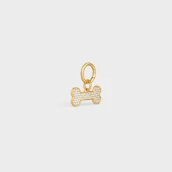 Fashion Bone strass dog medal in brass Dog Accessories