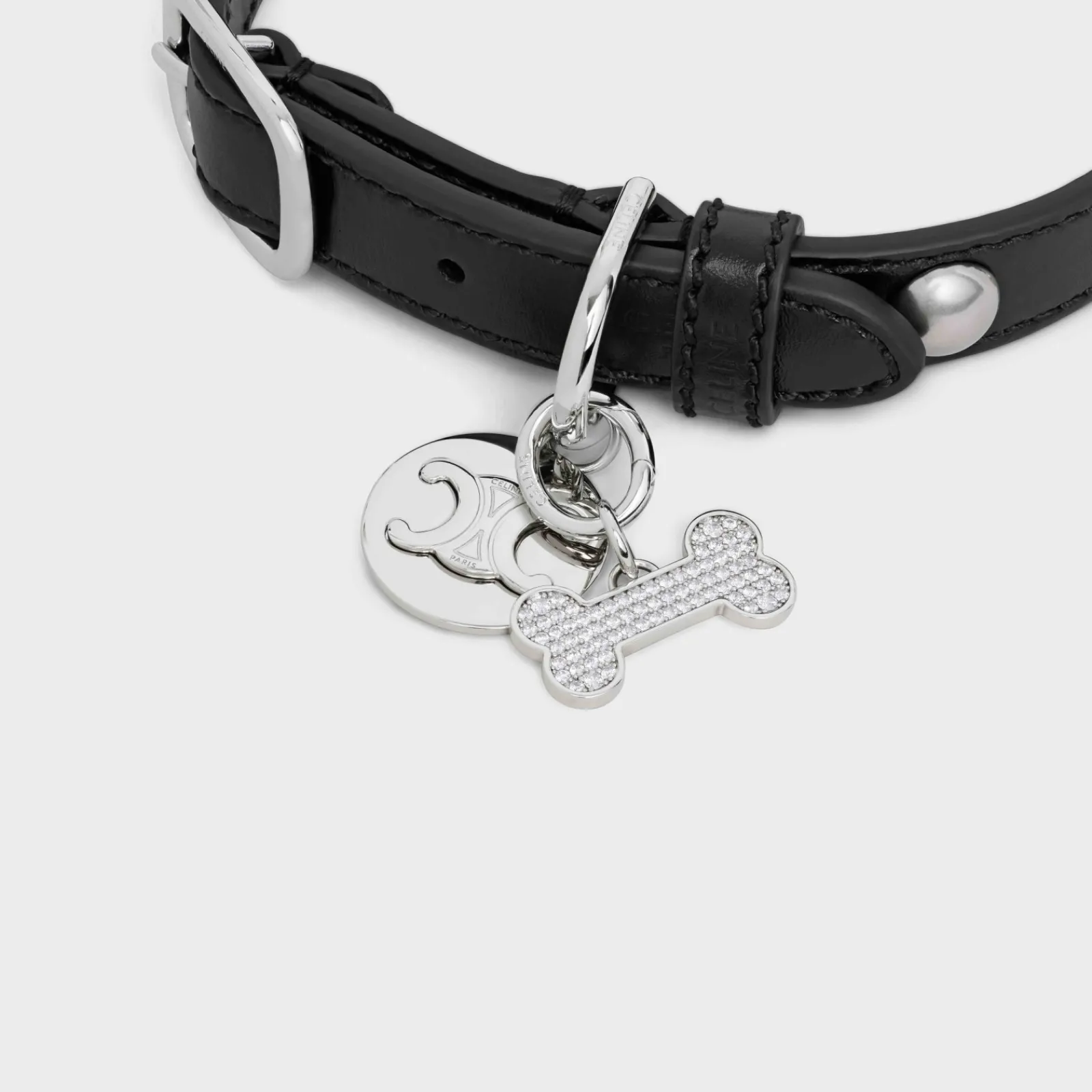 Hot Bone strass dog medal in brass Dog Accessories