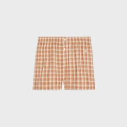 Discount boxer shorts in check silk Women Pants And Shorts | Swimwear And Lingerie
