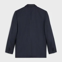 Fashion boxy jacket in striped cashmere wool Jackets & Trousers