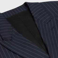 Fashion boxy jacket in striped cashmere wool Jackets & Trousers