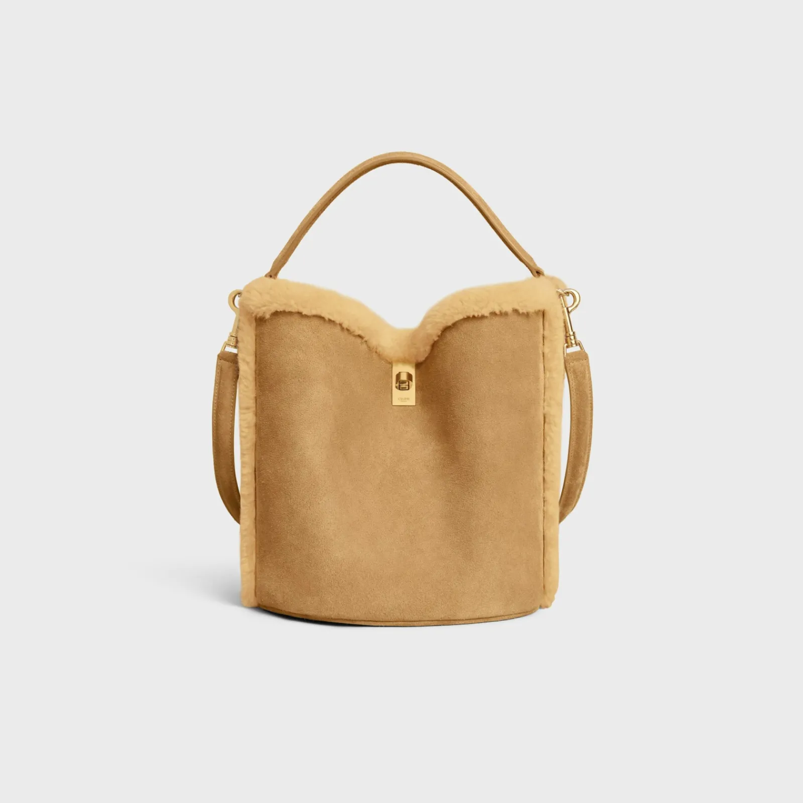 Hot Bucket 16 SOFT Bag in SUEDE CALFSKIN AND SHEARLING Women More Lines·Other Lines | Categories·Cross-Body Bags