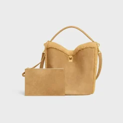 Hot Bucket 16 SOFT Bag in SUEDE CALFSKIN AND SHEARLING Women More Lines·Other Lines | Categories·Cross-Body Bags