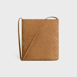 Clearance BUCKET in SUEDE CALFSKIN WITH TRIOMPHE ALL OVER Categories·Cross-Body Bags