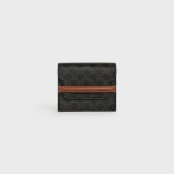 Outlet Business Card Holder in Triomphe Canvas and Lambskin Women Triomphe Canvas | Categories·Coin And Card Holders