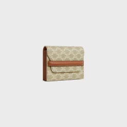 Best Business Card Holder in TRIOMPHE CANVAS AND LAMBSKIN Women Triomphe Canvas | Categories·Coin And Card Holders