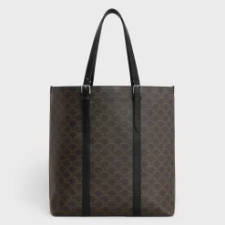Outlet CABAS WITH BUCKLE in TRIOMPHE CANVAS AND CALFSKIN Triomphe Canvas | Categories·Tote Bags