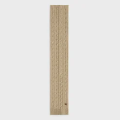 Clearance cable-knit triomphe scarf in cashmere Women Beanies And Scarves