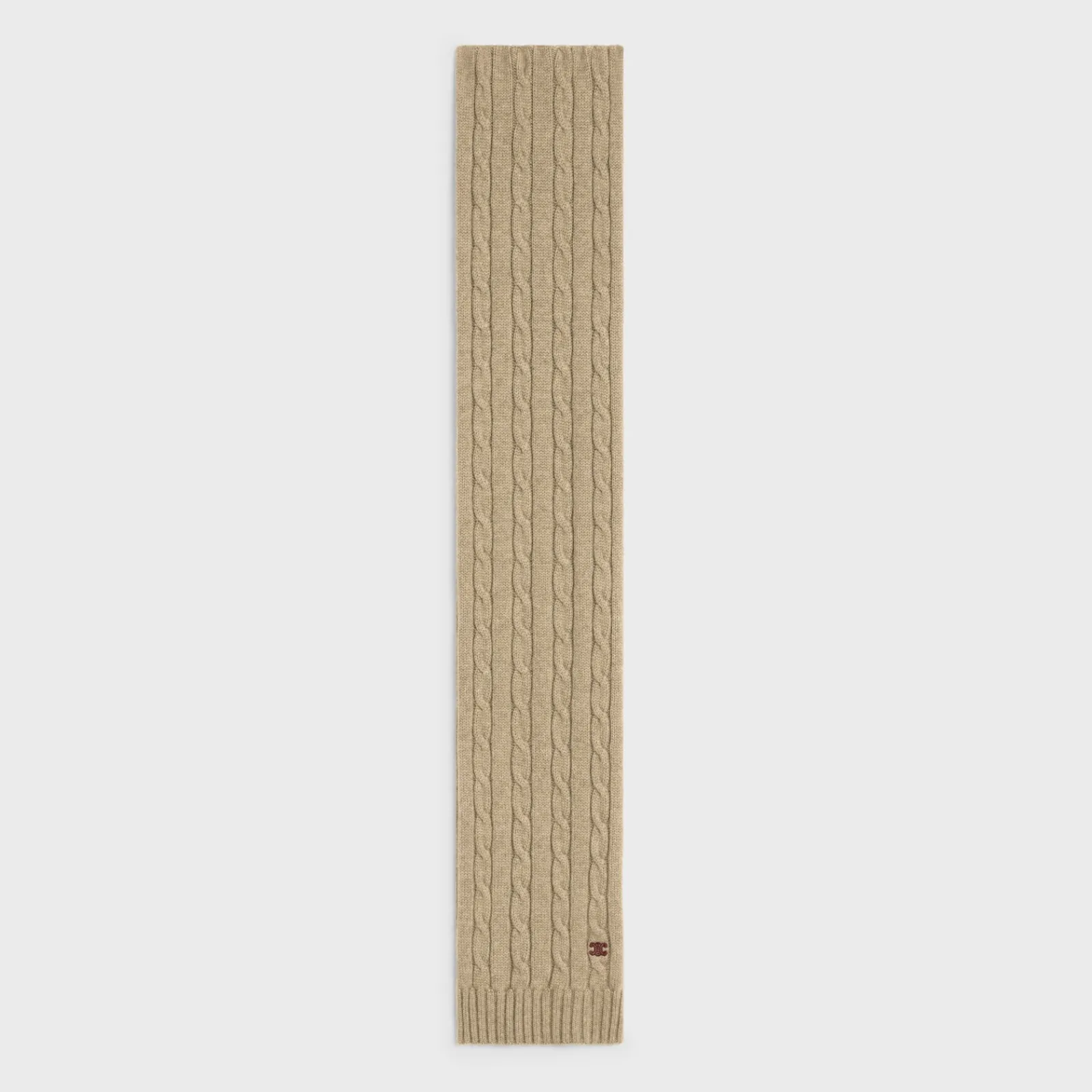 Clearance cable-knit triomphe scarf in cashmere Women Beanies And Scarves