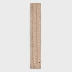 Clearance cable-knit triomphe scarf in cashmere Hats And Soft Accessories