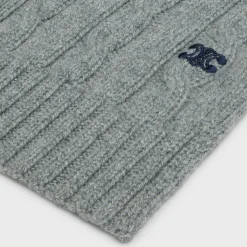 Online cable-knit triomphe scarf in cashmere Hats And Soft Accessories