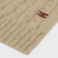 Clearance cable-knit triomphe scarf in cashmere Women Beanies And Scarves