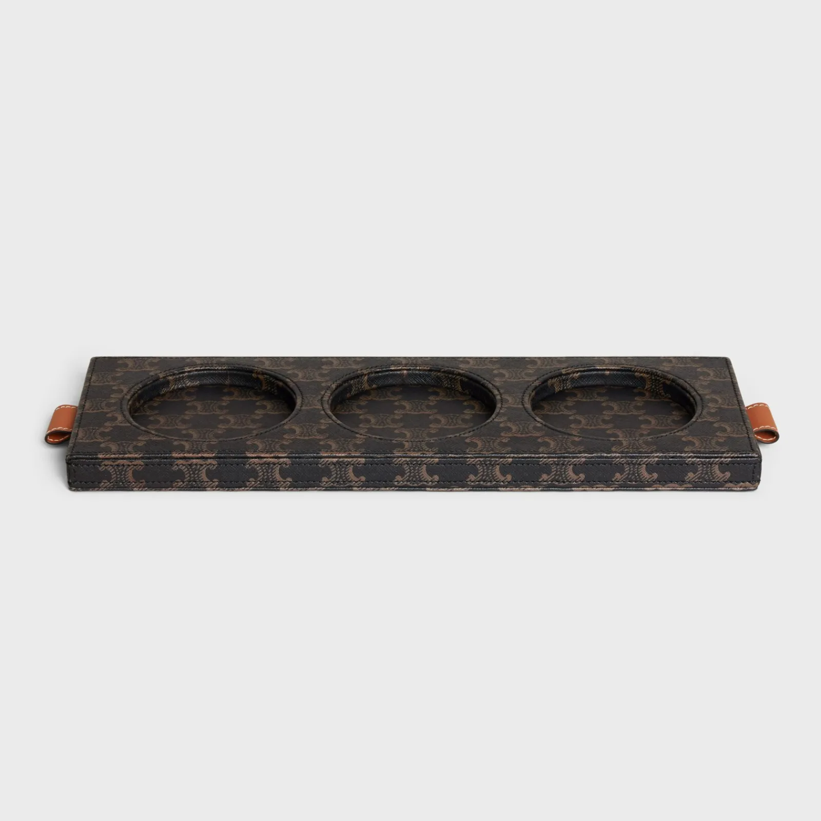 New CANDLE TRAY IN NAPPA LAMBSKIN WITH TRIOMPHE CANVAS PRINT AND CALFSKIN Candles And Home Scents | Home