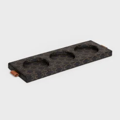 New CANDLE TRAY IN NAPPA LAMBSKIN WITH TRIOMPHE CANVAS PRINT AND CALFSKIN Candles And Home Scents | Home