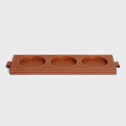 Sale CANDLE TRAY IN SMOOTH CALFSKIN Candles And Home Scents | Home