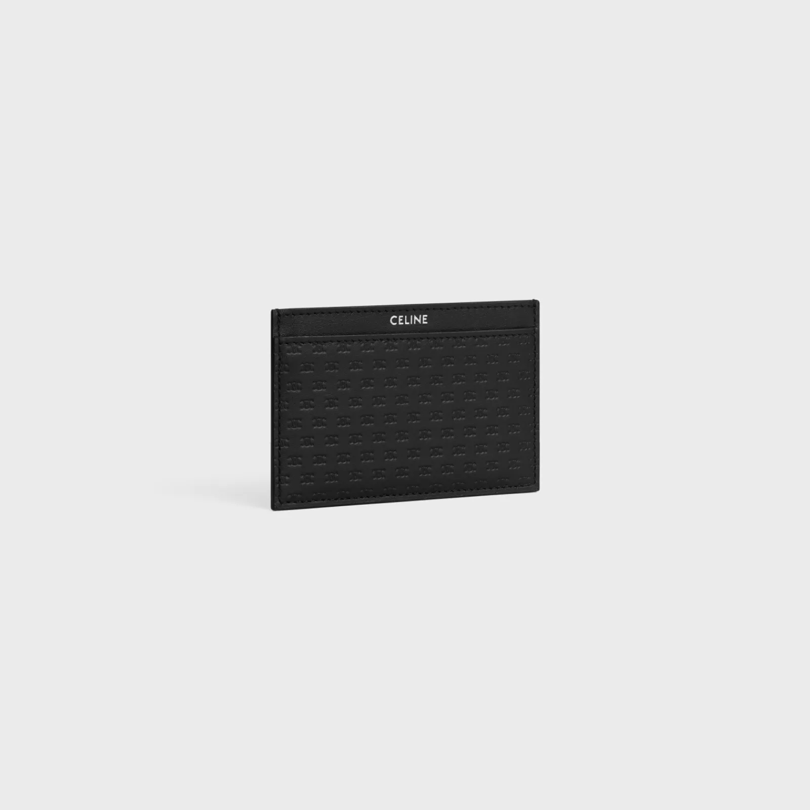 Sale Card holder in Calfskin with mini triomphe embossed Categories·Oin And Card Holders