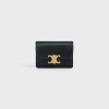 New CARD HOLDER WITH FLAP TRIOMPHE in Shiny calfskin Women Triomphe | Categories·Coin And Card Holders