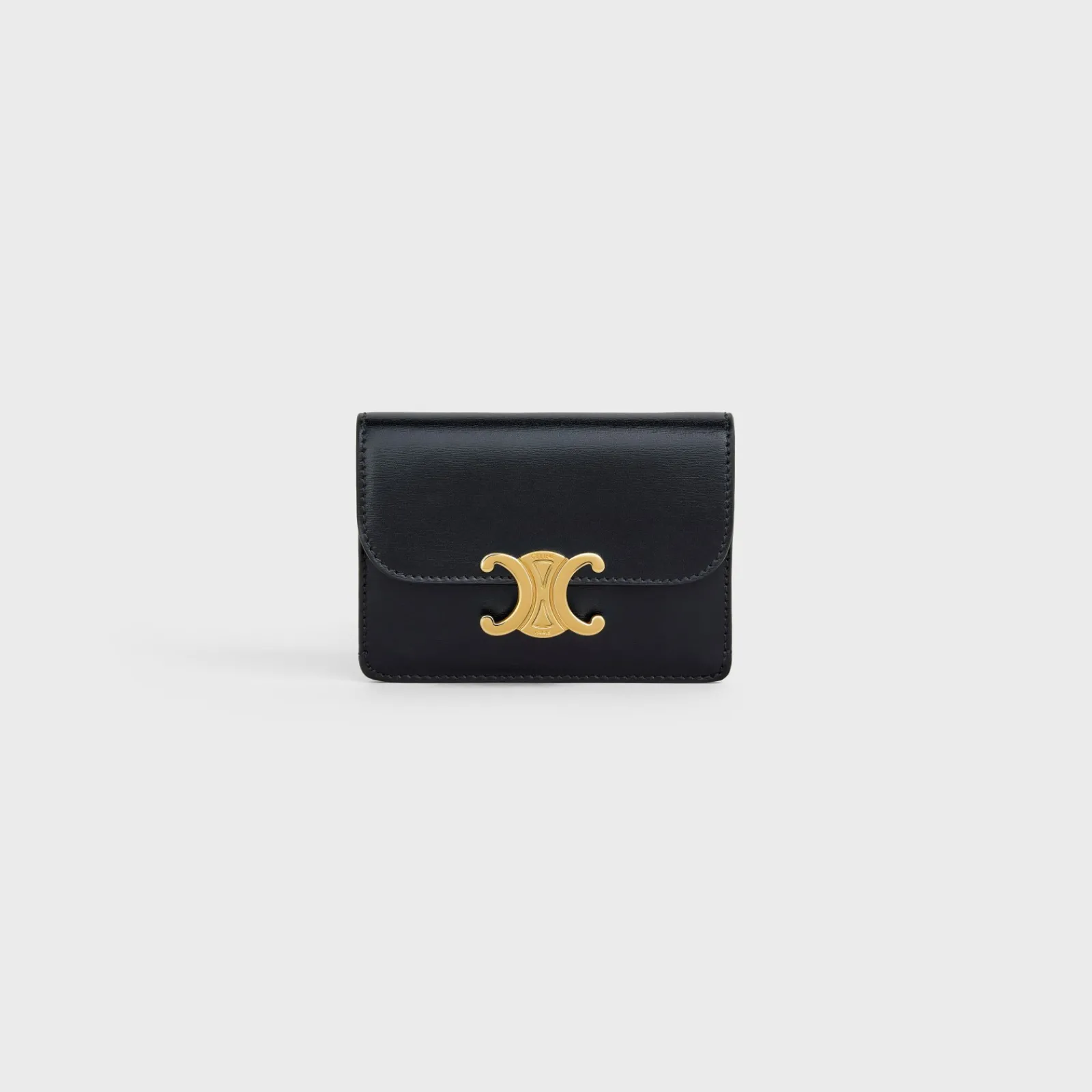 New CARD HOLDER WITH FLAP TRIOMPHE in Shiny calfskin Women Triomphe | Categories·Coin And Card Holders